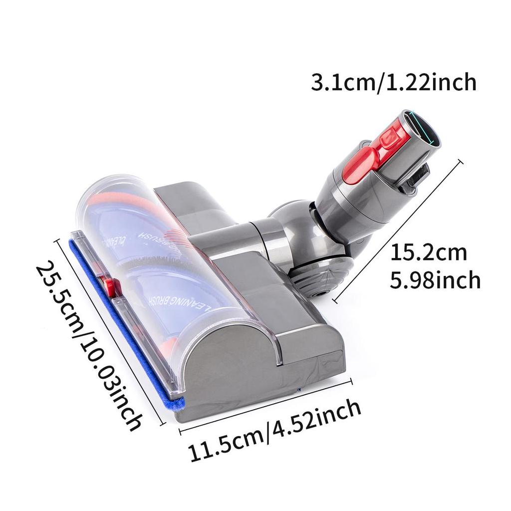 Quick-Release Electric Floor Brush Head For Dyson V7 V8 V10 V11 V15 Vacuum Attachments With Green LED Dust Light