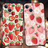 Phone Case Cover for iPhone 17 16 15 14 13 12 Pro Max 11 Pro Max 17AIR Plus Soft TPU Cute Strawberry & Ditsy Floral Pattern Pink