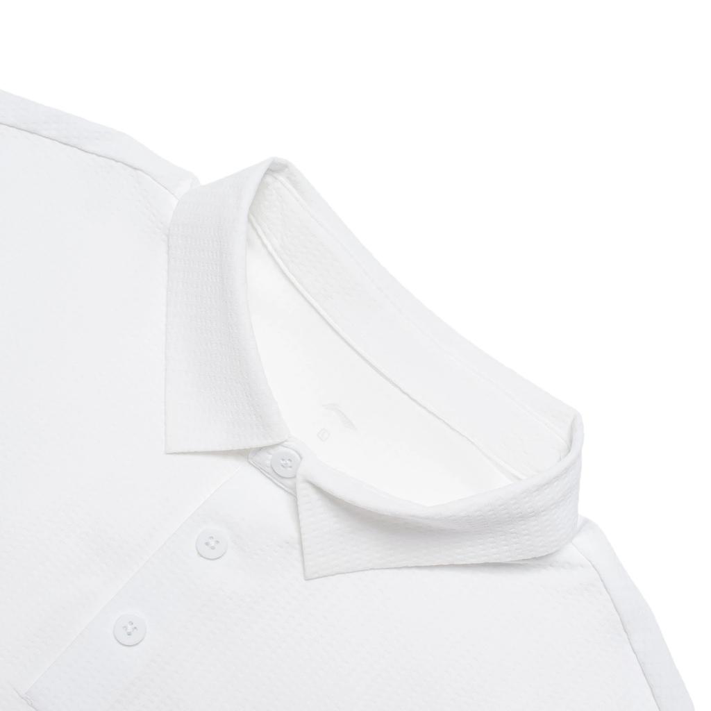 Lining Fitness Series Solid Color Casual Short Sleeve Polo Shirt Men Polo Shirts White APLT027-2