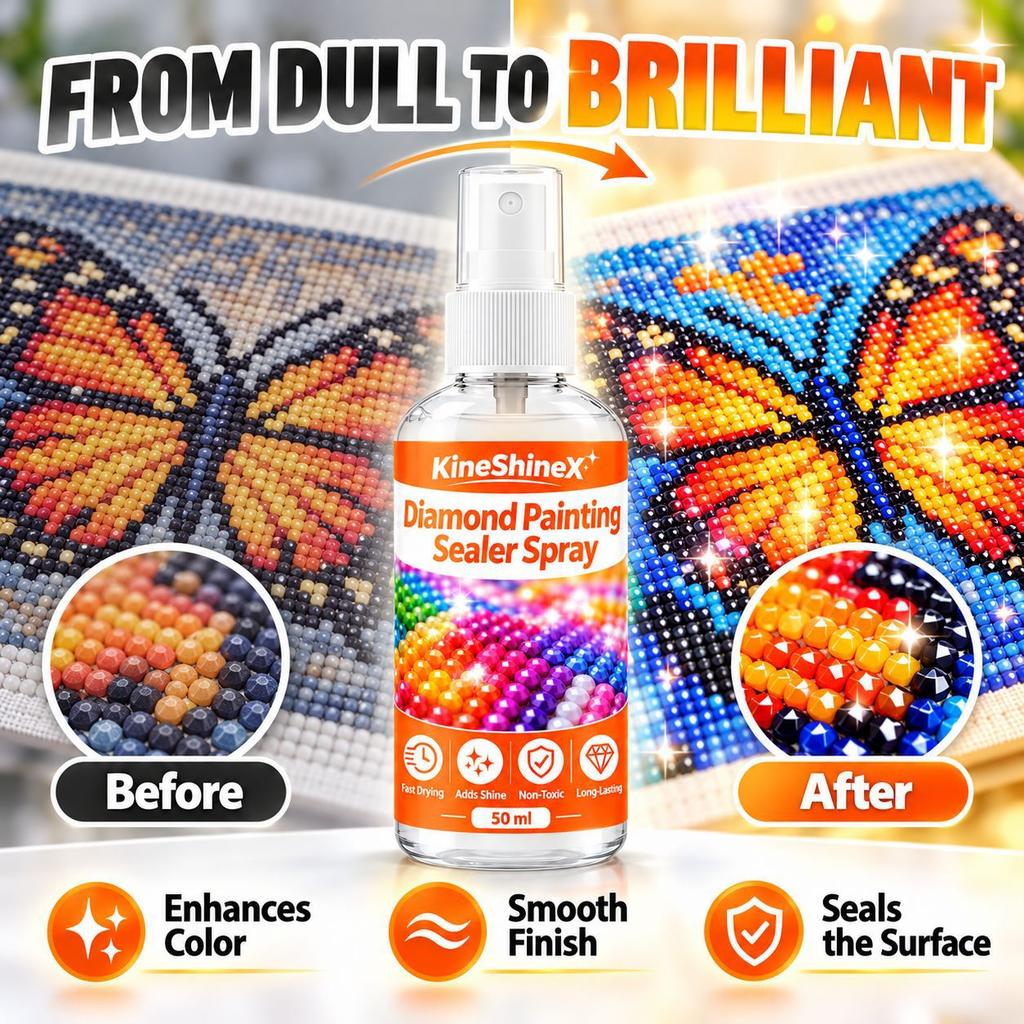Spray Sigillante per Pittura con Diamanti, Sigillante a Rapida Essiccazione per Diamond Art, Fissa le Gemme e Migliora la Brillantezza