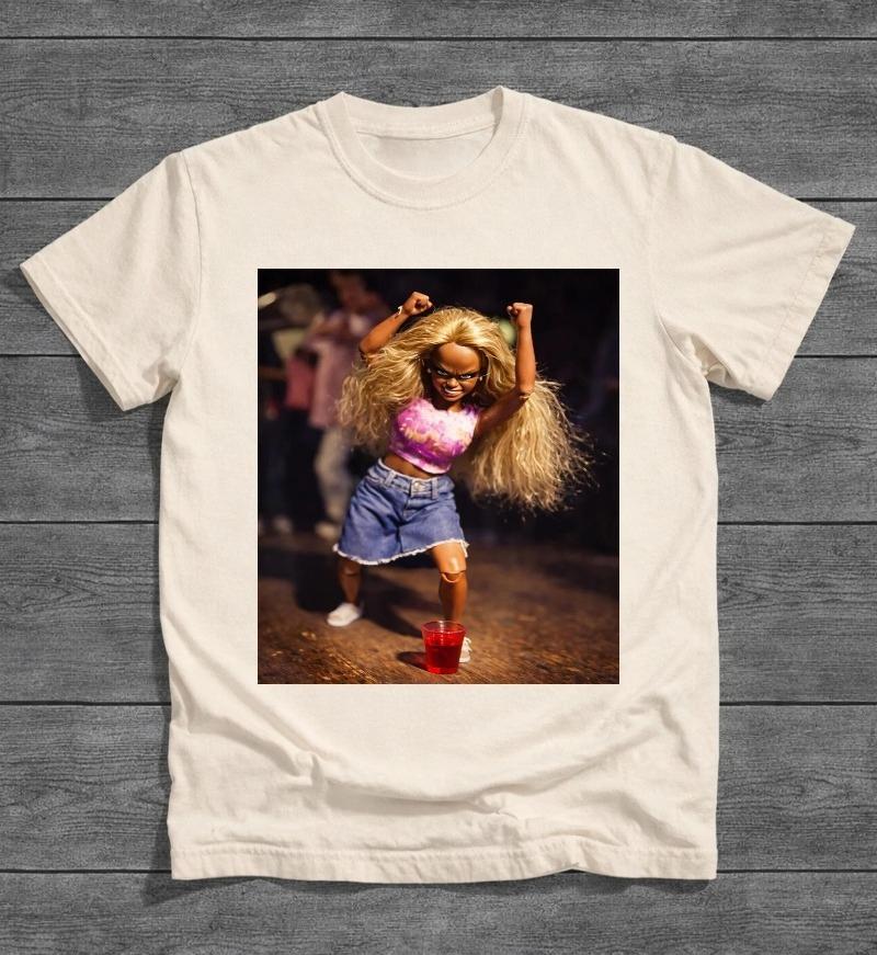 Funny Disgusting Doll Face Meme Girl Dancing Party Shirt Summer Unisexs and Womens Loose and Breathable Tshirt Top
