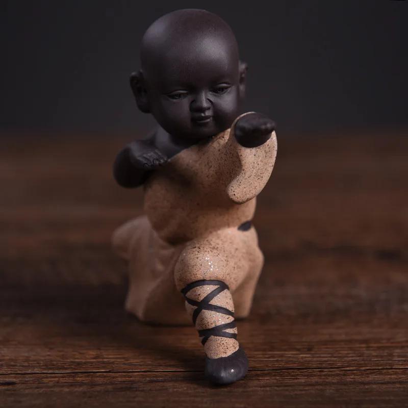 Chinese Style Decoration Decoration Kung Fu Little Monk Furnishings Living Room Study Tea Desktop Crafts Sand Pottery Tea Pet