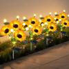 Waterproof Solar Sunflower Lawn Lamp Yellow Flower Realistic Design Solar Stake Light Creative Shape Solar Powered