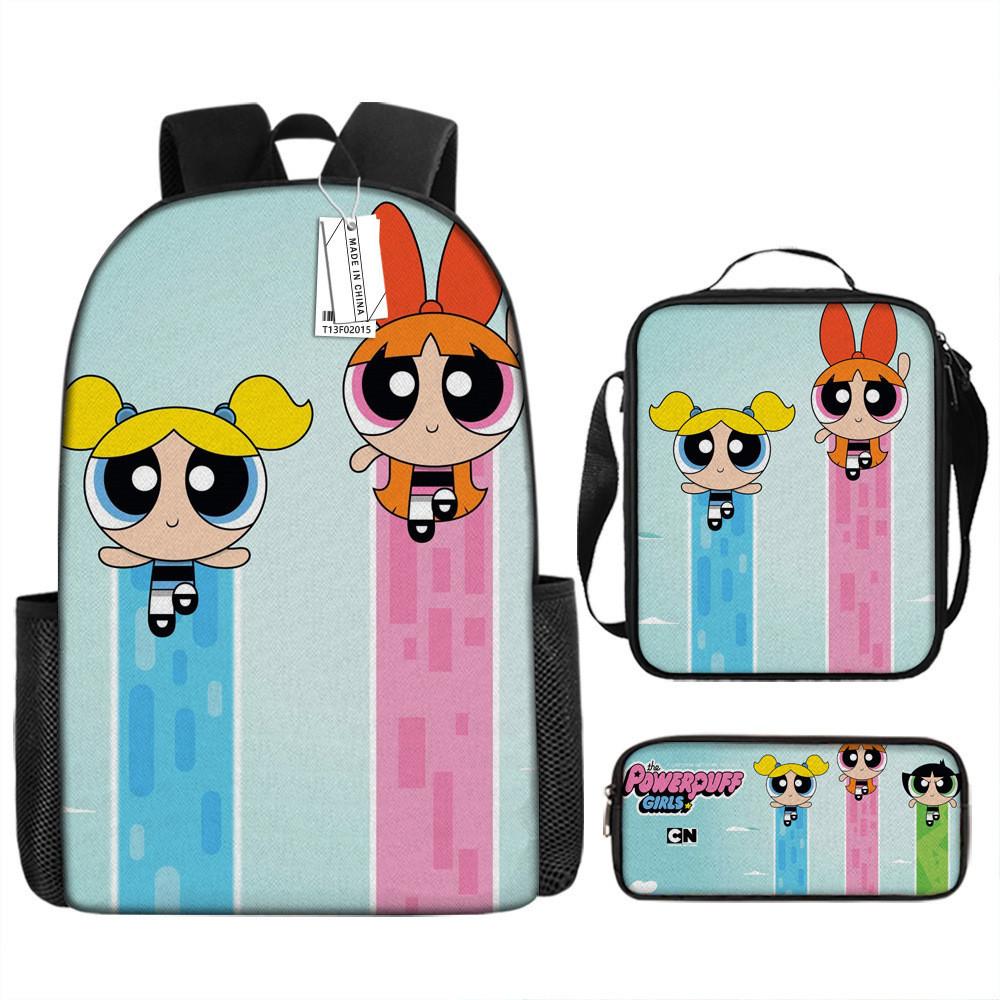 Mochila de Dibujos Animados Las Supernenas Con Correas Acolchadas de Espuma Para la Escuela y el Uso Diario