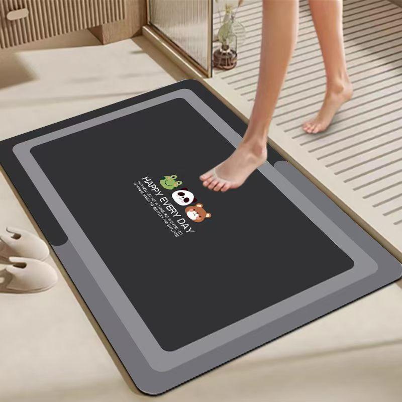 Modern Simple Diatom Mud Floor Mat, Water-Absorbing Floor Mat At The Door Of The Bathroom, Dirt-Resistant, Quick-Drying And Easy-To-Take-Care Floor