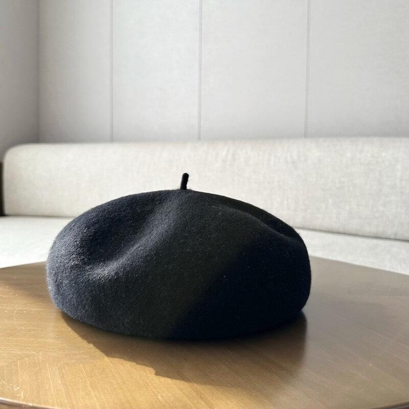 Женская ретро-шляпа-берет из шерсти M (56-58cm)