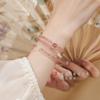 Fen Zhenyun's natural strawberry crystal and white crystal bracelet with three rows of pearls is a genuine natural women's bracelet