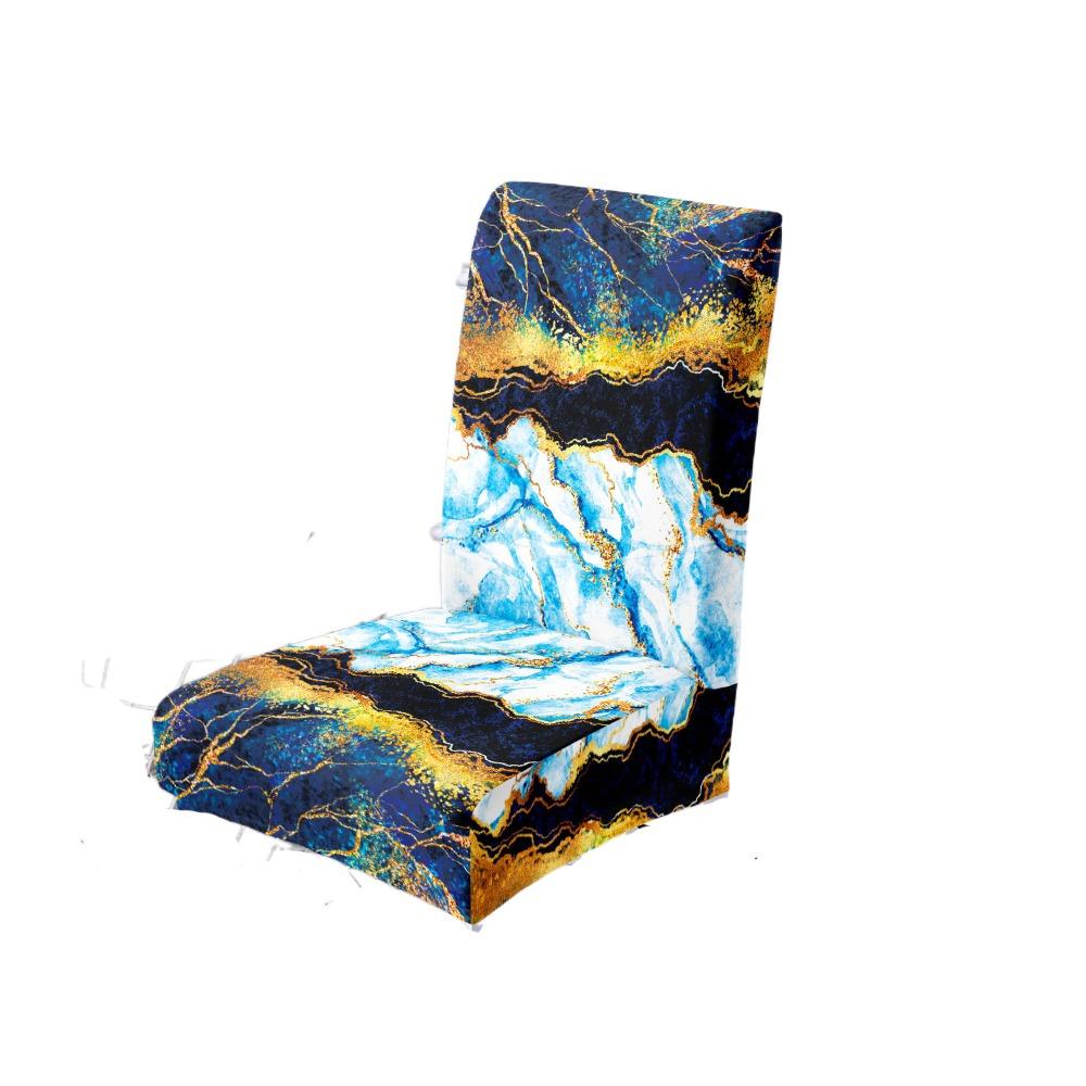 

Soft Elastic Chair Cover Marbling Chair Cushion Protective Case Seat Cover Office Style 3