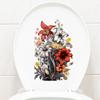 Fresh Flower Waterproof Self Adhesive Toilet Lid Sticker for Bathroom Tile Home Decor