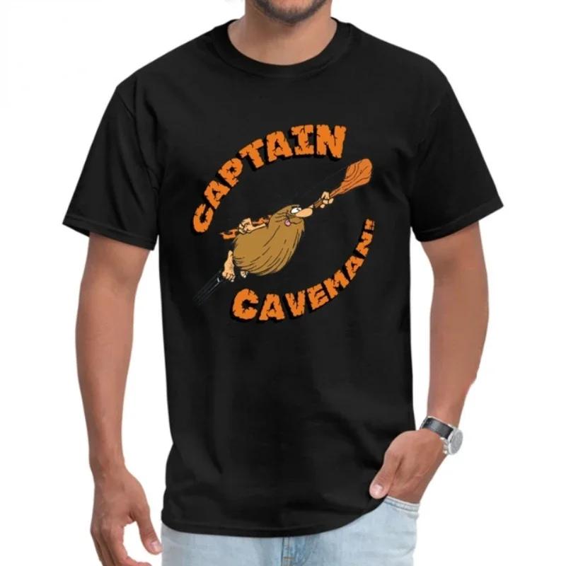 Funny Captain Caveman Cavey 1980s Cartoon Print Tops Men Clothing Ropa Hombre Camisetas Hanna Barbera Graphic TShirt Oversized