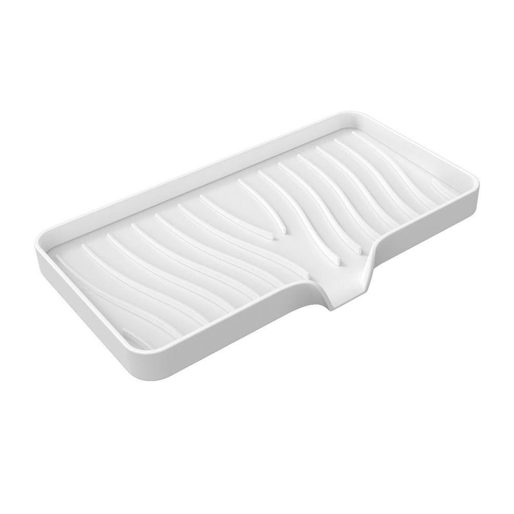

Kitchen/Bathroom Brush Sponge Bottles Organizer Countertop Scrubber Sink Tray Soap Storage Holder Soap Dish Washstand Shelf белый