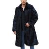 Casaco longo de pelo de animal falso masculino, sobretudo quente, gola virada para baixo, casaco cardigan, inverno, lã felpuda, jaqueta aberta na frente