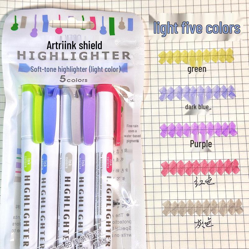 

Креативный набор хайлайтеров с двумя наконечниками - Стильные и яркие ручки для журнала для студентов Double-Headed