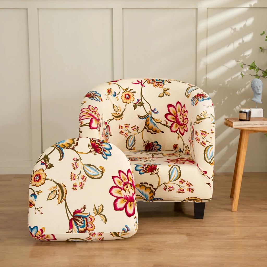 LANMOLIFE Elastic All Inclusive Single Half Round Armchair Sofa Cover Removable Couch Cover for Club Counter