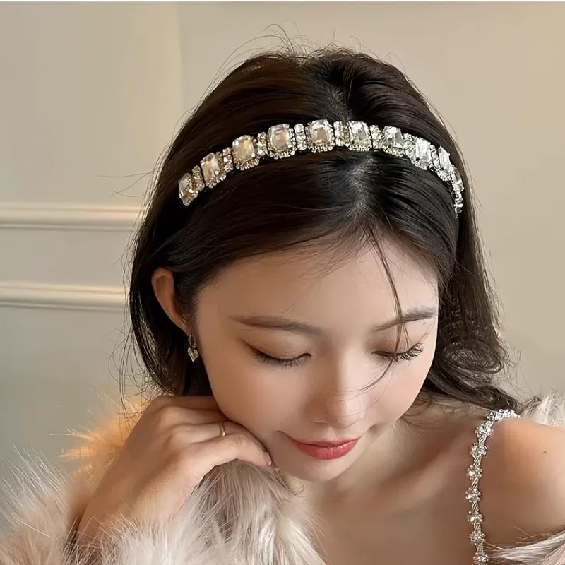 1 Stück Hochglanz Strass-Stirnband für Damen High-End-Gefühl Französischer Süßer und Cooler Mädchenstil Stirnband Haaraccessoires Sind für Damen Geeignet