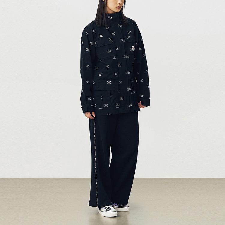 Vans Skull Pirate Print Multi-Pocket Work Jacket Men Jacket Black VN0A54KOBLK