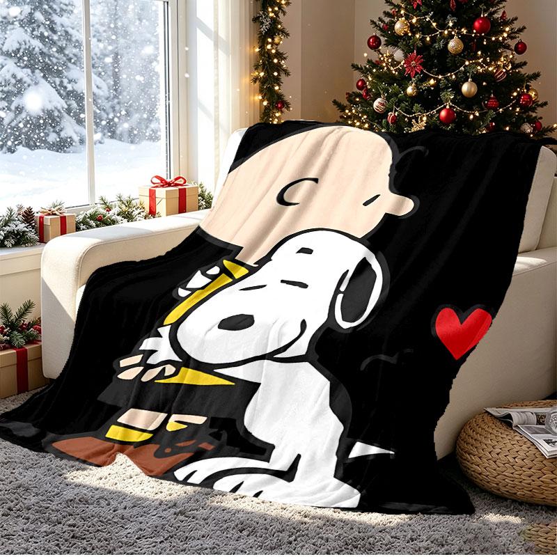 Snoopy Pattern Blanket for Home Decoration, Bed, Sofa, Car Travel, Camping, Suitable for All Seasons, Birthday Christmas Gift