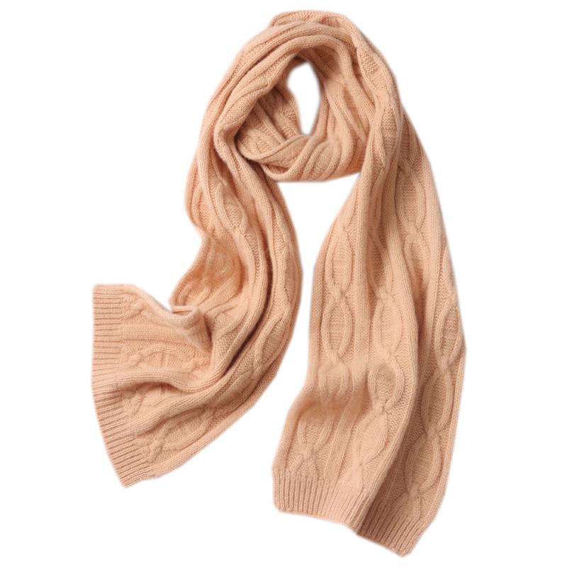 Autumn & Winter Pure Wool Scarf - Versatile Couple Style with Subtle Pig Nose Texture Cashmere Neck Warmer Shawl.