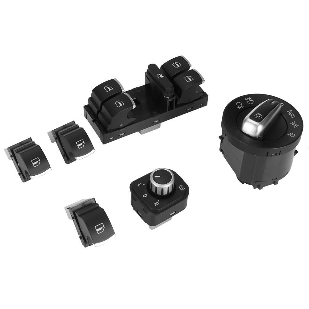 6Pcs Car Hdlight Rrview Mirror Power     Button Control for