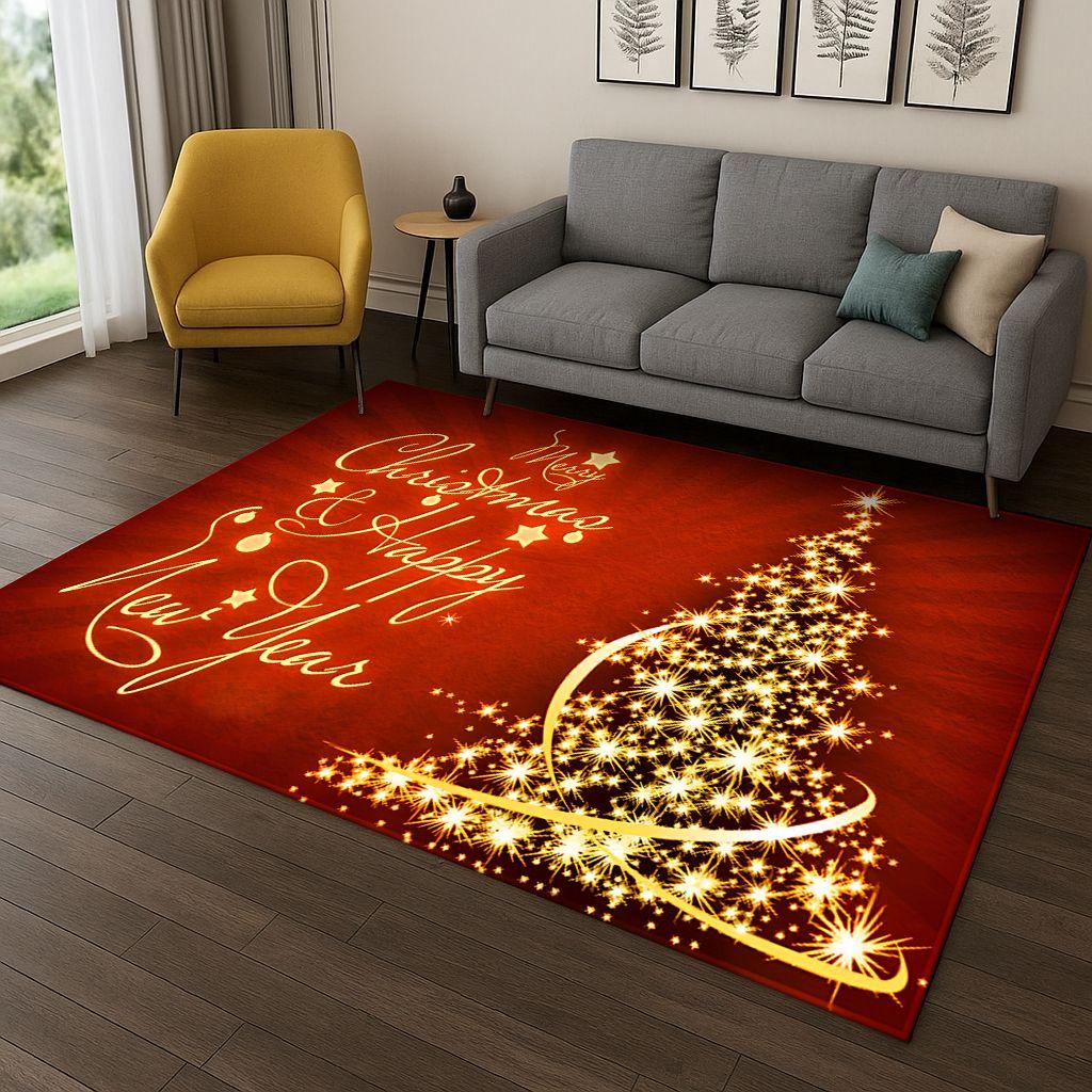 Buon albero di Natale Babbo Natale Cartoon Tappeto per soggiorno Camera da letto Zerbino Decorazione 40x60cm