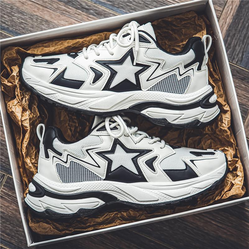 Fashion Autumn Men Casual Sneakers Stars  Vintage Shoes Tennis Running Sneakers Breathable Lace Up Sports Shoes For Male 39-44