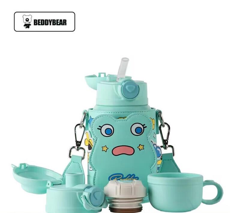 BEDDYBEAR 530ml Stainless Steel Baby Straw Water Bottle