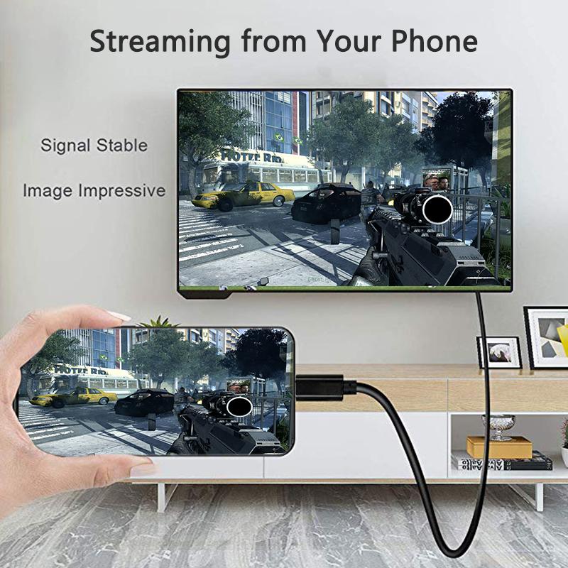 1.8m USB Type-C to HDMI Cable HD 4K Video Transmission Cord for HDTV Projector