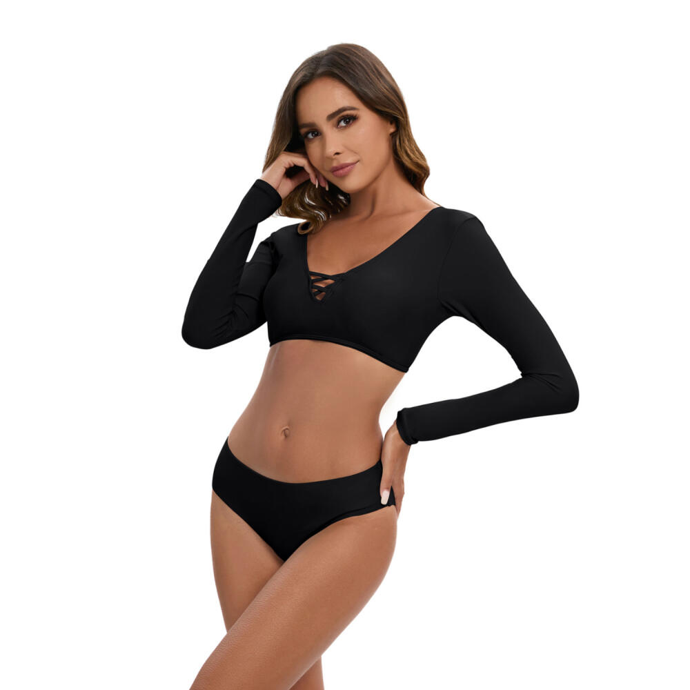 Dvoudílný Surfařský Oblek s Dlouhým Rukávem Ochrana proti Slunci Dámské Plavky Horký Pramen Potápěčský Oblek Sexy Plavky