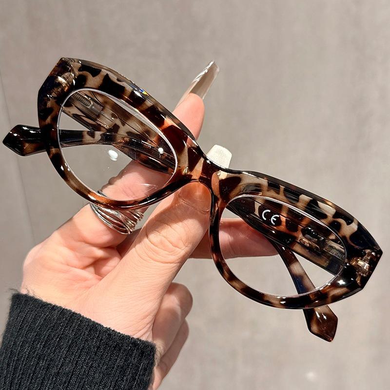 Stylish Cat-Eye Presbyopia Glasses Women's INS Style Spring-Loaded Temples Blue Light Blocking Reading Glasses Diopter 0 To +4.0