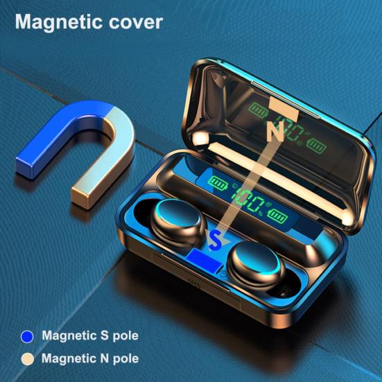 F9-5C TRUE Wireless Digital Display Bluetooth-compatible Stereo LED 5 Wireless Earphones Sports Earbuds