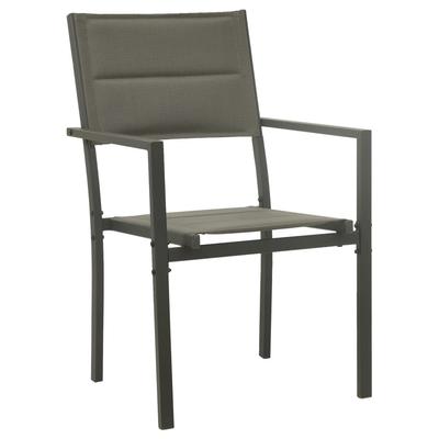 Garden Chairs 2 Pcs Textilene and Steel Grey and Anthracite