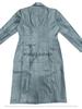Trench en Cuir Véritable d'Agneau Fait Main Élégant Gris Designer Femme Long