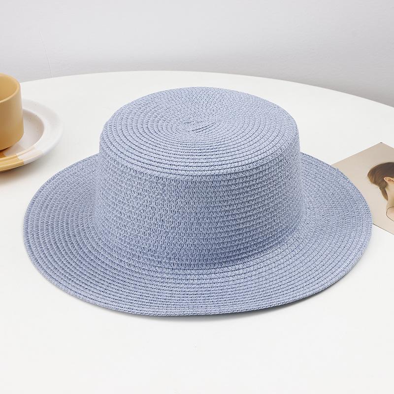 New Color Flat-top Straw Hat Women's Summer Sunshade Sunscreen Hat Versatile Beach Travel Breathable Sun Hat