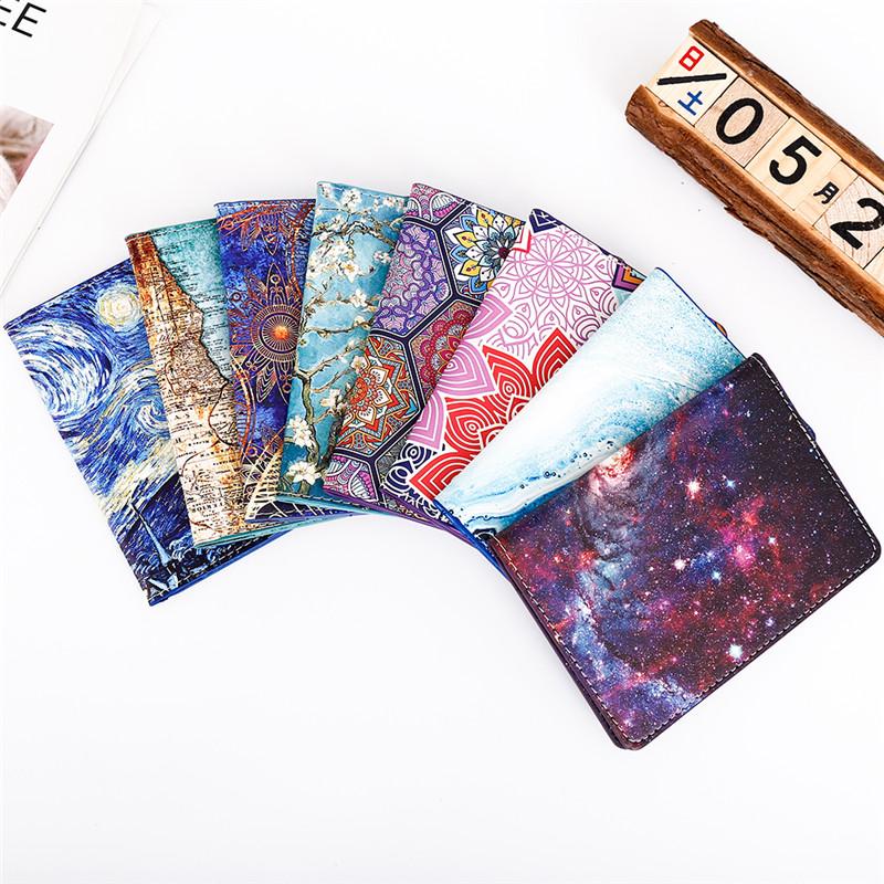 Exquisite Art Style Passport Protective Cover Van Gogh Starry Sky Women Leather Passport Holder Men Travel ID Passport Wallet CLE