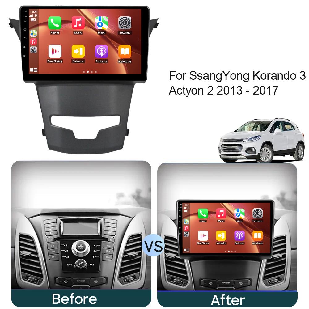 Für SsangYong Korando 3 Actyon 2 2013 - 2017 Autoradio Head Unit Multimedia Video Player Navigation GPS Android Auto 2din DVD