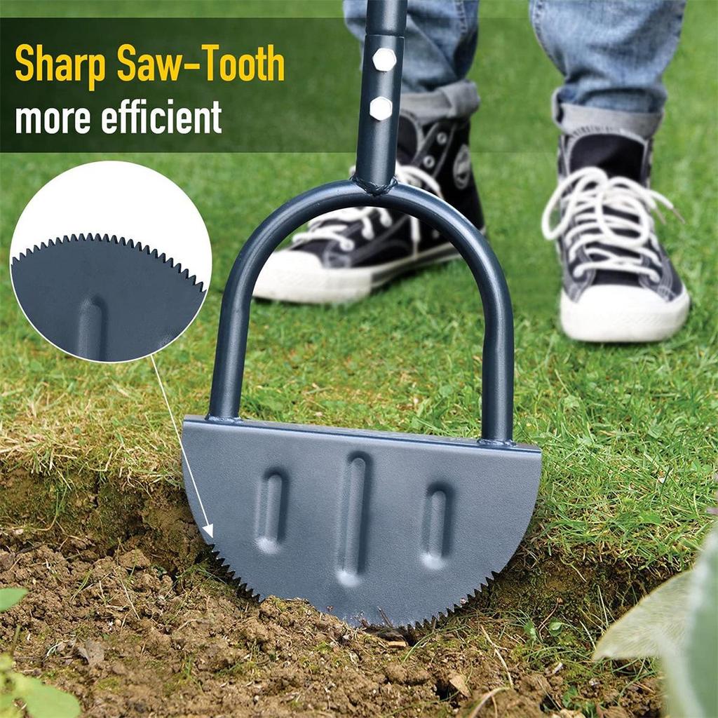 Manual Half-Moon Serrated Edging Shovel for Gardening