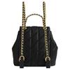 Coach Tabby 22 Metallisches Logo Stepp Lammleder Rucksack Kleiner Damenrucksack Schwarz CU076-B4BK
