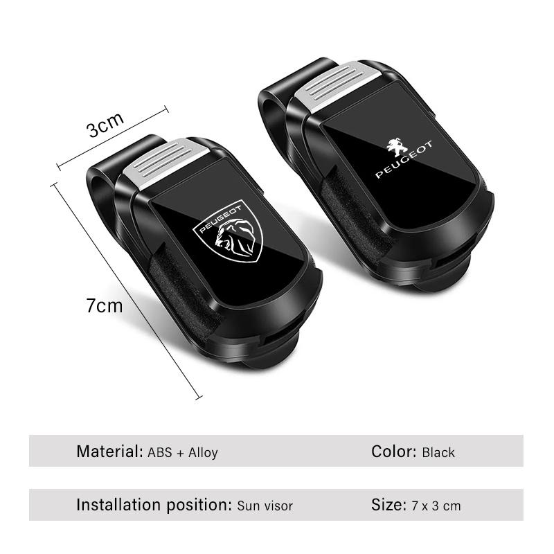Car Glasses Sunglasses Storage Clip Sun Visor Clamp For Peugeot 408 4008 308 G3008 Rifter 5008 508 2008 208 301 RCZ 407 108 608