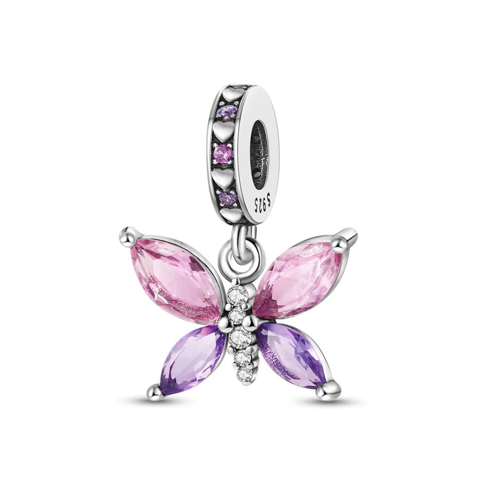 Colorful Butterfly Charms Beads Pendants Copper Colors For Charms Copper Colors Original Bracelet For Jewelry Making