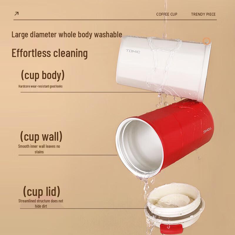 TOMIC 380ml Ceramic Lined Portable Coffee Cup