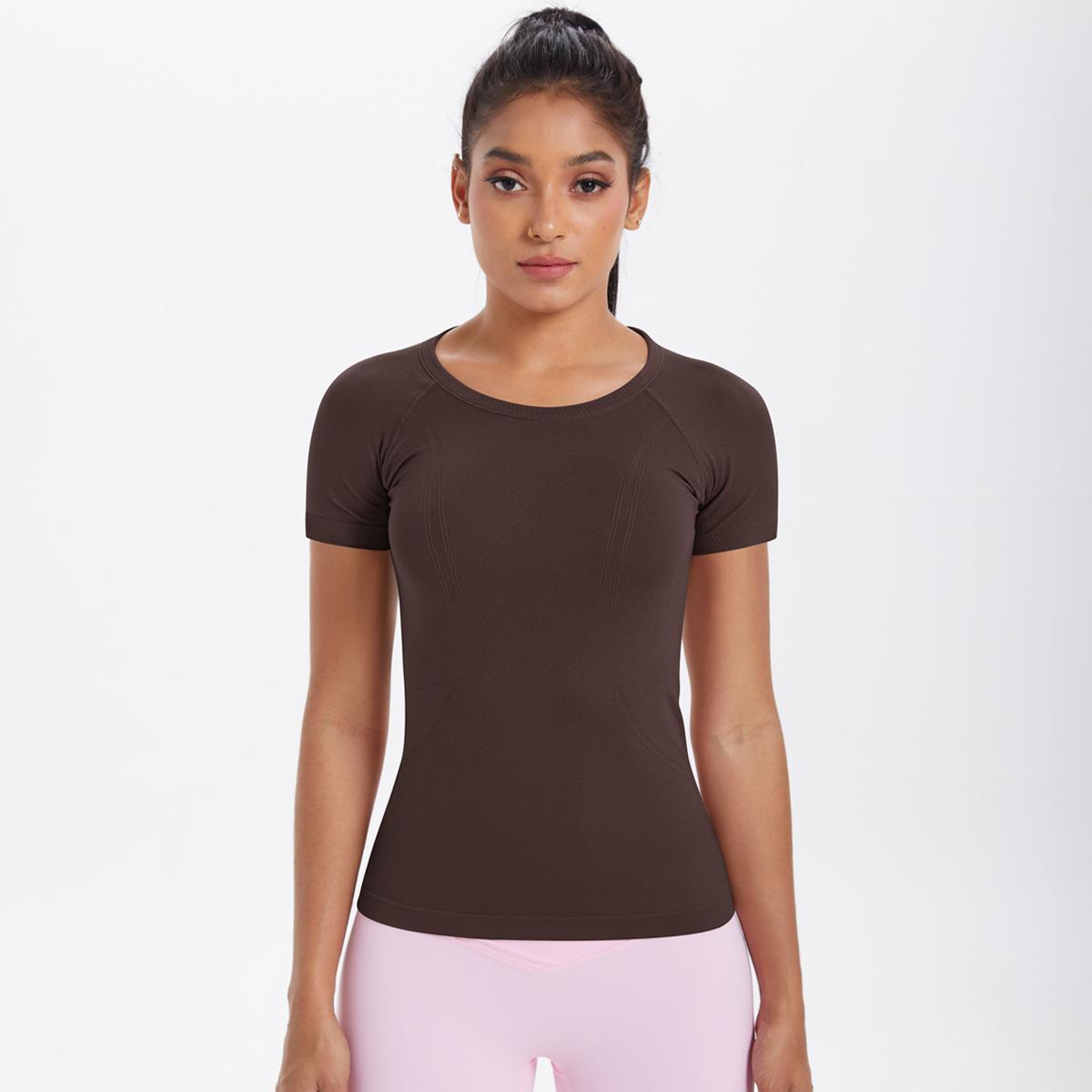 

Новая спортивная футболка с круглым вырезом для бега и фитнеса, облегающего кроя и дышащая, с коротким рукавом для йоги для женщин XL