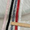 1.5cm Wide Black, White & Pink Hollow Lace Trim with Light Luxury Sequins - DIY Ribbon for Fragrance Style Crafts