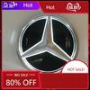 Autoaufkleber Neu 2025 Für Mercedes Benz Passend Für Mercedes Benz Chrom Silber Frontgrill Spiegel Stern LED Weiß Beleuchtetes Emblem