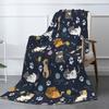 Soft Fluffy Cat Pattern Blanket, Cute Feline Design Cozy Throw Blanket for Adults Kids Pet,Lightweight Warm Plush Fleece Blanket