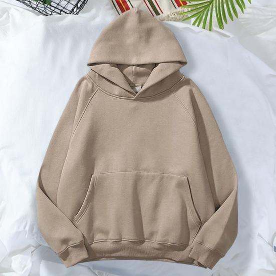 Men with Loose Solid Color Hood Hoodie Fit Sports Tops Street