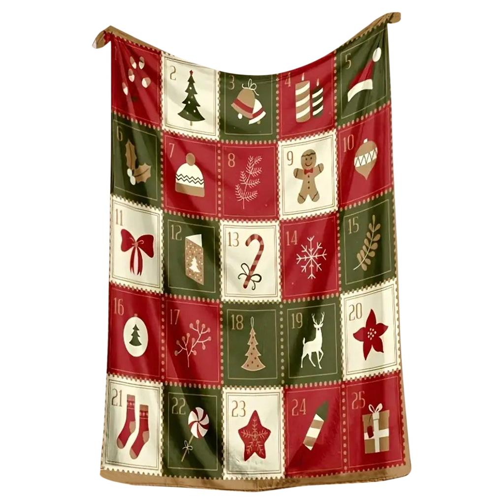 Thick Flannel Christmas Printed Blanket
