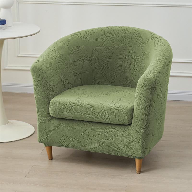 2pcs/set Jacquard Club Tub Chair Cover Elastic Single Armchair Protective Case Pet-friendly Couch Cover with Cushion Cover Home