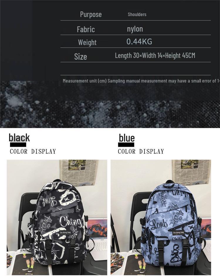 Trendy Graffiti Large Capacity Backpack for Students - Versatile Shoulder Bag for Men & Women
