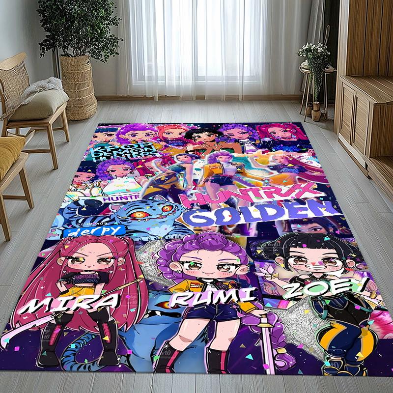 K-Pop Demon Hunters Golden Saja Boys Living Room Non-Slip Area Rug Soft Carpet for Bedroom Playroom Sofa,Home Decor Doormat
