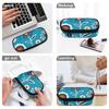 Pencil Bag Organized Storage Zipper Closure Wear Resistant Polyester with Main Compartment Mesh Pocket and Pen Slots for Students
